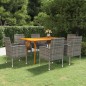 vidaXL Juego de comedor para jardín 7 piezas gris antracita vidaXL Juego de comedor para jardín 7 piezas gris antracita