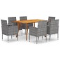 vidaXL Juego de comedor para jardín 7 piezas gris antracita vidaXL Juego de comedor para jardín 7 piezas gris antracita