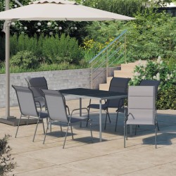 vidaXL Juego de comedor para jardín 7 piezas acero gris antracita