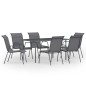 vidaXL Juego de comedor para jardín 7 piezas acero gris antracita vidaXL Juego de comedor para jardín 7 piezas acero gris antracita