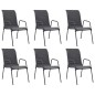 vidaXL Juego de comedor para jardín 7 piezas acero gris antracita vidaXL Juego de comedor para jardín 7 piezas acero gris antracita
