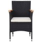vidaXL Juego de comedor para jardín 3 piezas negro vidaXL Juego de comedor para jardín 3 piezas negro