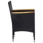 vidaXL Juego de comedor para jardín 3 piezas negro vidaXL Juego de comedor para jardín 3 piezas negro