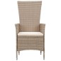 vidaXL Juego de comedor para jardín 5 piezas beige