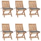 vidaXL Sillas de jardín plegables 6 uds madera maciza teca con cojines vidaXL Sillas de jardín plegables 6 uds madera maciza teca con cojines