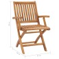 vidaXL Sillas de jardín plegables 6 uds madera maciza teca con cojines vidaXL Sillas de jardín plegables 6 uds madera maciza teca con cojines
