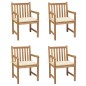 vidaXL Sillas de jardín 4 uds madera maciza de teca con cojines crema vidaXL Sillas de jardín 4 uds madera maciza de teca con cojines crema