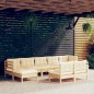 vidaXL Muebles de jardín 9 piezas cojines madera de pino color crema vidaXL Muebles de jardín 9 piezas cojines madera de pino color crema