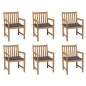 vidaXL Sillas de jardín 6 uds madera maciza de teca cojines antracita