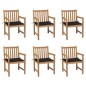 vidaXL Sillas de jardín 6 uds madera maciza de teca cojines negro vidaXL Sillas de jardín 6 uds madera maciza de teca cojines negro