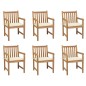 vidaXL Sillas de jardín 6 uds madera maciza de teca cojines crema vidaXL Sillas de jardín 6 uds madera maciza de teca cojines crema