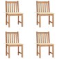 vidaXL Sillas de jardín 4 unidades madera maciza de teca con cojines vidaXL Sillas de jardín 4 unidades madera maciza de teca con cojines