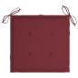 vidaXL Sillas de jardín 8 uds madera maciza teca cojines rojo tinto vidaXL Sillas de jardín 8 uds madera maciza teca cojines rojo tinto