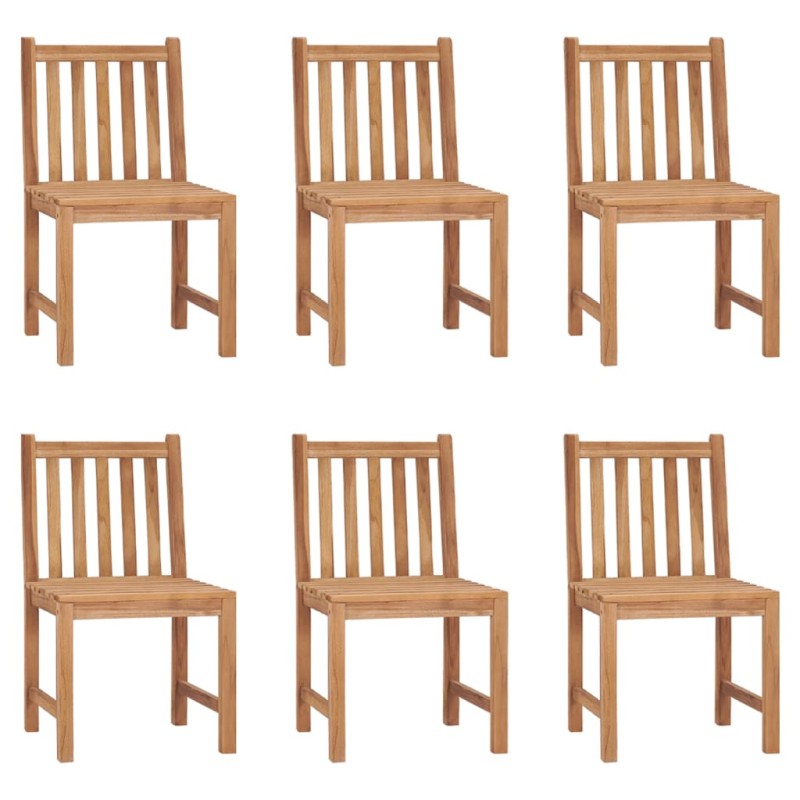 vidaXL Sillas de jardín 6 unidades madera maciza de teca vidaXL Sillas de jardín 6 unidades madera maciza de teca