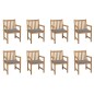 vidaXL Sillas de jardín 8 uds madera maciza de teca cojines gris