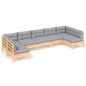 vidaXL Juego de muebles de jardín 7 pzas y cojines madera maciza pino vidaXL Juego de muebles de jardín 7 pzas y cojines madera maciza pino