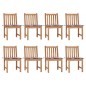 vidaXL Sillas de jardín 8 unidades madera maciza de teca con cojines vidaXL Sillas de jardín 8 unidades madera maciza de teca con cojines