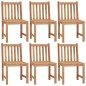 vidaXL Sillas de jardín 6 unidades con cojines madera maciza de teca