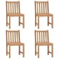 vidaXL Sillas de jardín 4 unidades madera maciza de teca con cojines vidaXL Sillas de jardín 4 unidades madera maciza de teca con cojines
