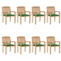 vidaXL Sillas de jardín apilables 8 uds madera de teca con cojines vidaXL Sillas de jardín apilables 8 uds madera de teca con cojines