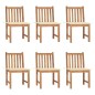 vidaXL Sillas de jardín 6 unidades con cojines madera maciza de teca
