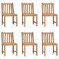 vidaXL Sillas de jardín 6 unidades con cojines madera maciza de teca
