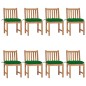 vidaXL Sillas de jardín 8 unidades madera maciza de teca con cojines vidaXL Sillas de jardín 8 unidades madera maciza de teca con cojines