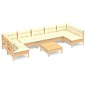 vidaXL Muebles de jardín 8 piezas cojines madera maciza de pino vidaXL Muebles de jardín 8 piezas cojines madera maciza de pino