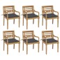 vidaXL Sillas Batavia 6 unidades madera maciza de teca con cojines vidaXL Sillas Batavia 6 unidades madera maciza de teca con cojines