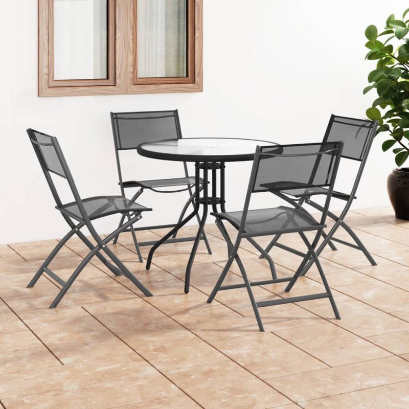 vidaXL Juego de comedor para jardín 5 piezas acero vidaXL Juego de comedor para jardín 5 piezas acero