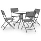vidaXL Juego de comedor para jardín 5 piezas acero vidaXL Juego de comedor para jardín 5 piezas acero