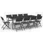 vidaXL Juego de comedor de jardín 11 piezas acero vidaXL Juego de comedor de jardín 11 piezas acero