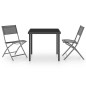 vidaXL Juego de comedor para jardín 3 piezas acero vidaXL Juego de comedor para jardín 3 piezas acero