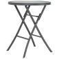 vidaXL Juego de bistró plegable de acero gris vidaXL Juego de bistró plegable de acero gris