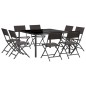vidaXL Juego de comedor de jardín 9 piezas acero vidaXL Juego de comedor de jardín 9 piezas acero
