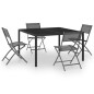 vidaXL Juego de comedor para jardín 5 piezas acero