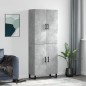 vidaXL Aparador alto madera contrachapada gris hormigón 69,5x34x180 cm vidaXL Aparador alto madera contrachapada gris hormigón 69,5x34x180 cm