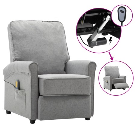 vidaXL Sillón de masaje eléctrico tela gris claro