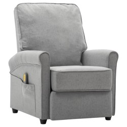 vidaXL Sillón de masaje eléctrico tela gris claro