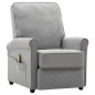 vidaXL Sillón de masaje eléctrico tela gris claro vidaXL Sillón de masaje eléctrico tela gris claro