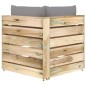 vidaXL Sofá de esquina seccional con cojines madera impregnada verde vidaXL Sofá de esquina seccional con cojines madera impregnada verde
