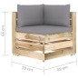 vidaXL Sofá de esquina seccional con cojines madera impregnada verde vidaXL Sofá de esquina seccional con cojines madera impregnada verde