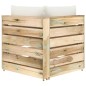 vidaXL Sofá de palets 2 plazas cojines madera de pino impregnada verde vidaXL Sofá de palets 2 plazas cojines madera de pino impregnada verde