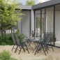 vidaXL Juego de muebles de comedor de jardín 7 piezas acero antracita vidaXL Juego de muebles de comedor de jardín 7 piezas acero antracita
