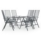 vidaXL Juego de muebles de comedor de jardín 7 piezas acero antracita vidaXL Juego de muebles de comedor de jardín 7 piezas acero antracita
