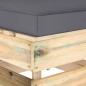 vidaXL Sofá central seccional con cojines madera impregnada gris vidaXL Sofá central seccional con cojines madera impregnada gris