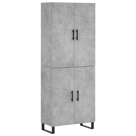 vidaXL Aparador alto madera contrachapada gris hormigón 69,5x34x180 cm