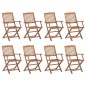 vidaXL Sillas de jardín plegables 8 uds y cojines madera maciza acacia vidaXL Sillas de jardín plegables 8 uds y cojines madera maciza acacia