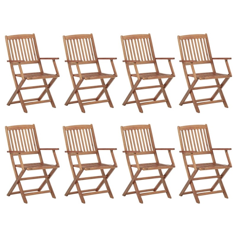 vidaXL Sillas de exterior plegables 8 uds madera maciza acacia vidaXL Sillas de exterior plegables 8 uds madera maciza acacia