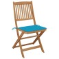 vidaXL Sillas de jardín plegables 6 uds y cojines madera maciza acacia